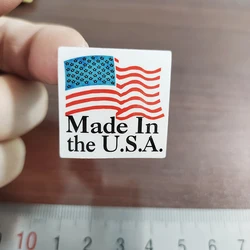 100pcs 25x25mm Made In the U.S.A Self-adhesive Paper Label Sticker With Gloss Lamination Products Origin Instruction Tag