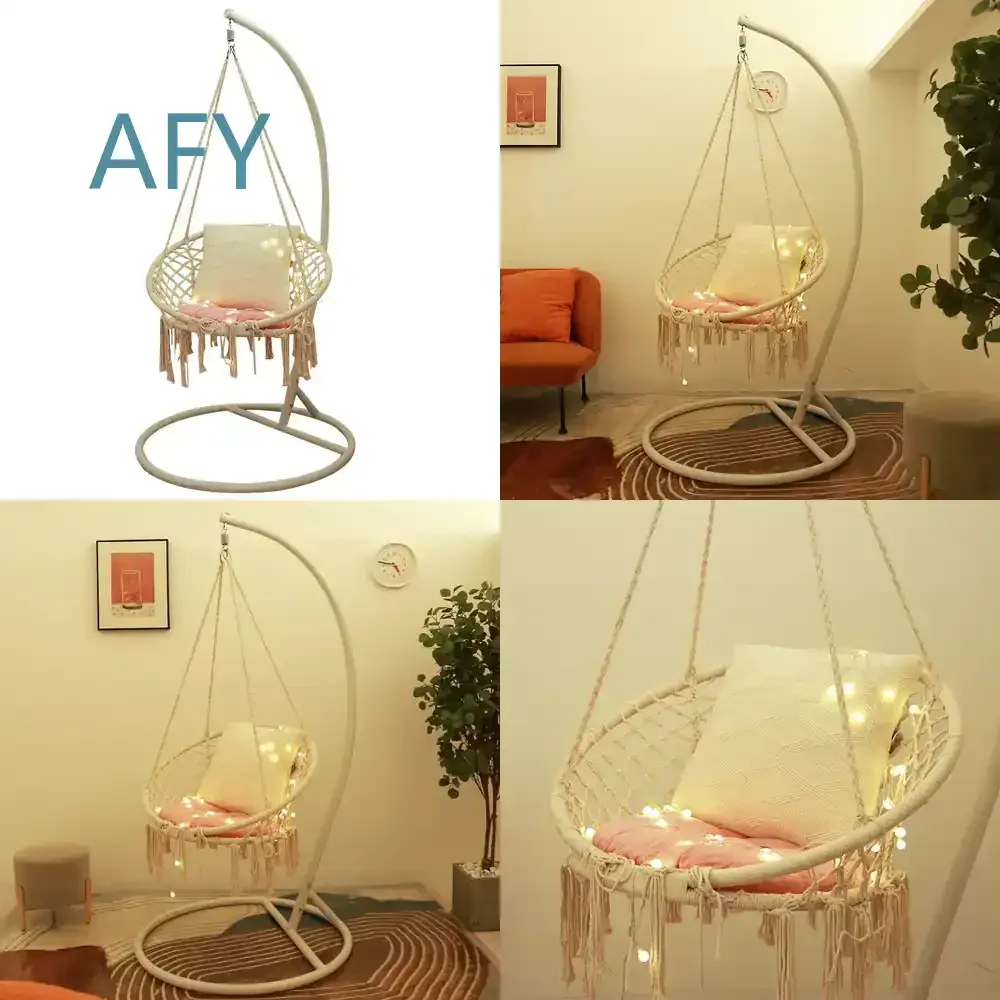 Hanging Chair Swing for Indoor Bedroom Balcony Living Room Nursery Decor for Adults Kids Teens Girls Boho Style Hammock Seat