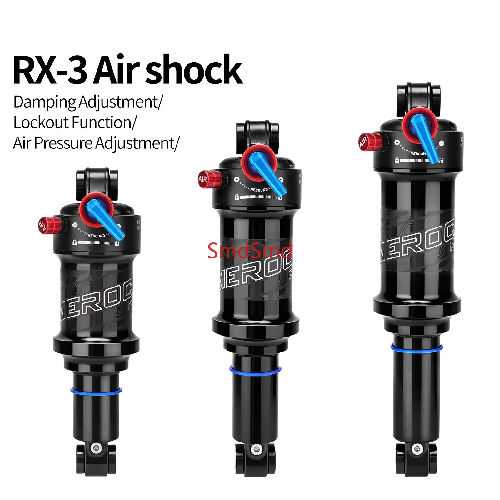 RX3 Bicycle Air Shock Absorber 165mm/190mm/210mm With Damping/Air Adjustment/Locking Function MTB Rear Shock Absorption