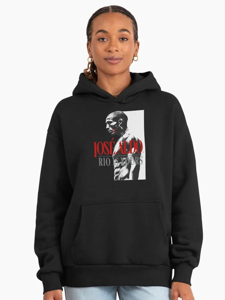 

Осень/зима 2026, UFC Jose Aldo Rio, боевая толстовка с рисунком, женская модная свободная повседневная хлопковая теплая толстовка, пальто унисекс