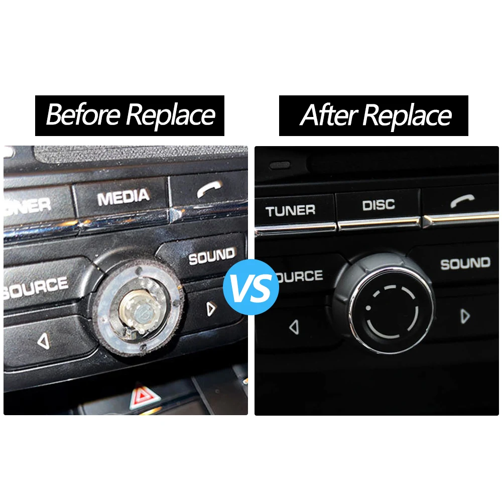 Car Center Console Audio Volume Knob Cover CD Control Switch Button Cap For Porsche Cayenne Panamera Macan Boxster 911 718 970
