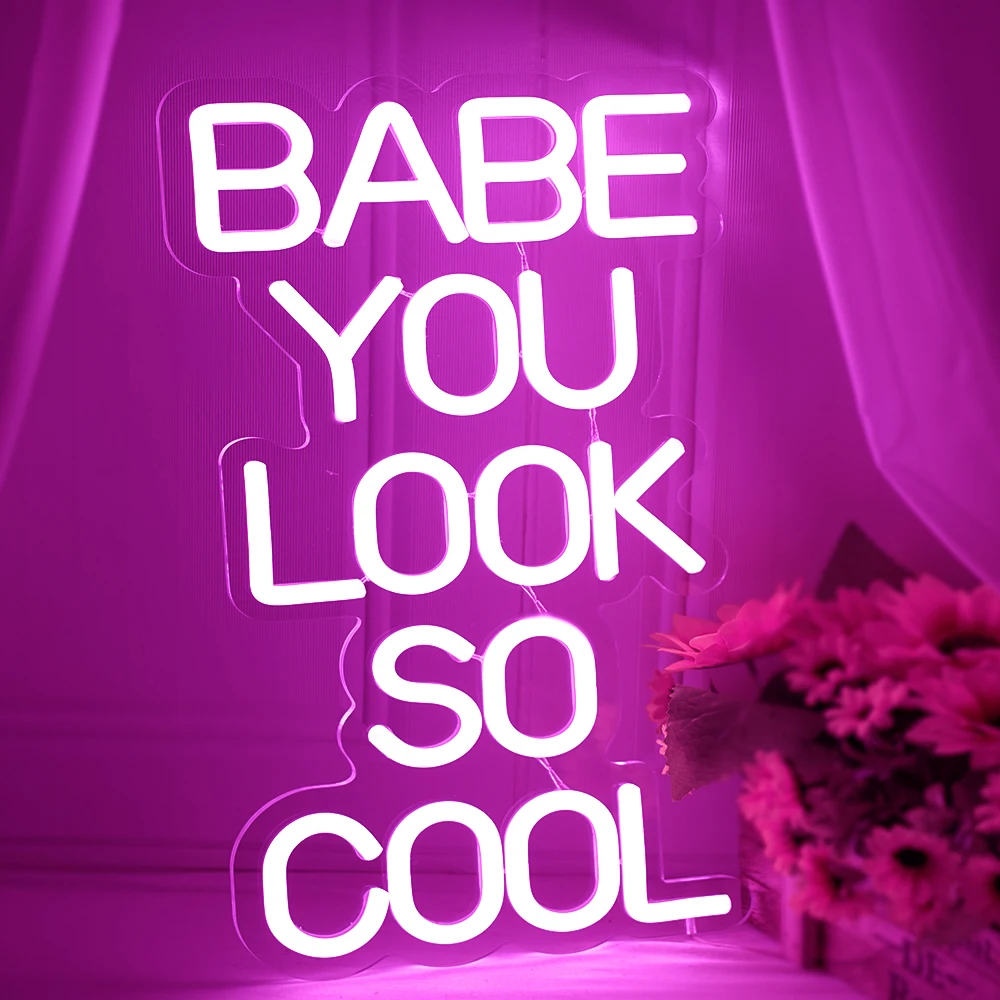 

Baby You Look So Cool LED Neon Light Sign for Home Party Bedroom Beauty Girl Salon Clothing Store Wall Decoration