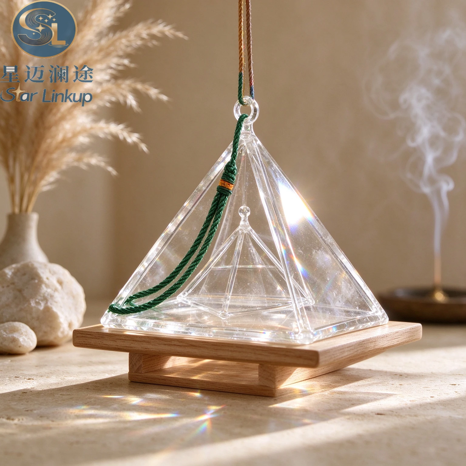 STAR LIN KUP 3-10 Inch Clear Quartz Singing Pyramid, Crystal Sound Vessel for Meditation, Yoga & Sound Healing Practice