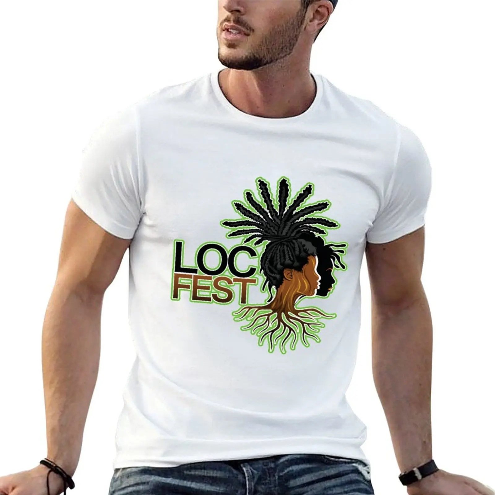 

Roots Loc Fest Portrait T-Shirt g man t shirts for men man t shirt heavy cotton T-Shirt