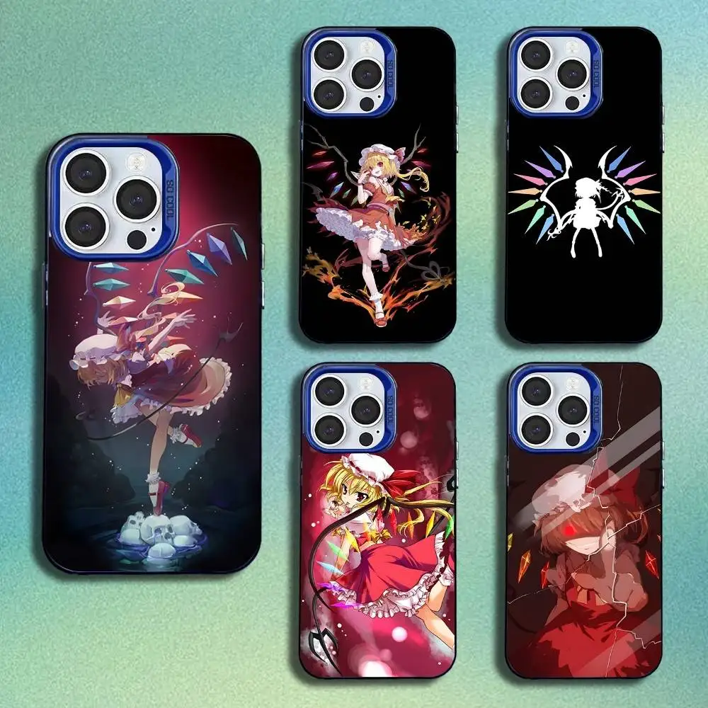 

TouHou P-Project Flandre Scarlet Phone Case For iPhone 16,15,14,13,12,11,Mini,Pro,SE,MAX Blue Matte Silicone Cover