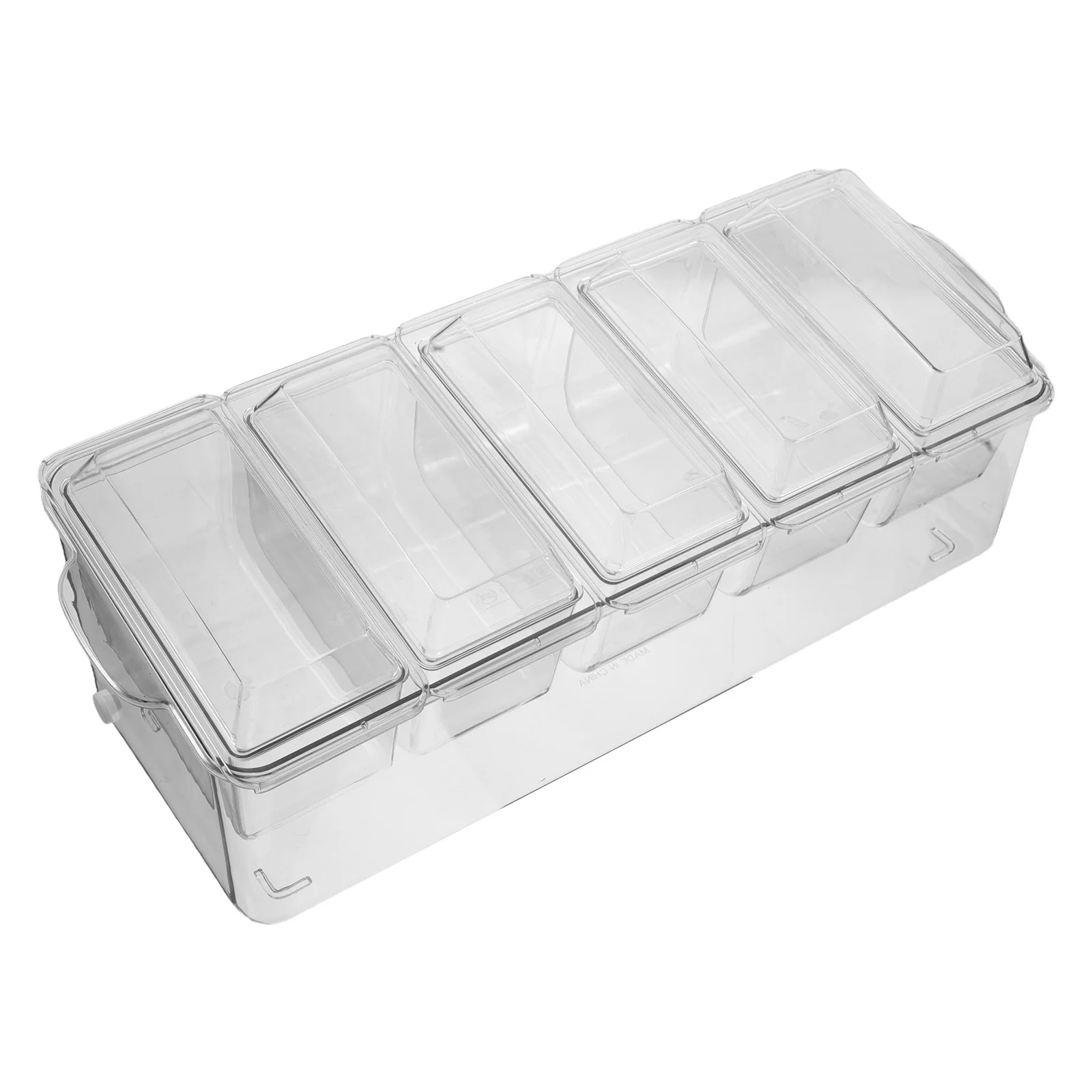 1Set Salad Storage Box Food Grade Plastic Removable Compartments Chilled Design Portable for Outdoor Party Picnic Multi