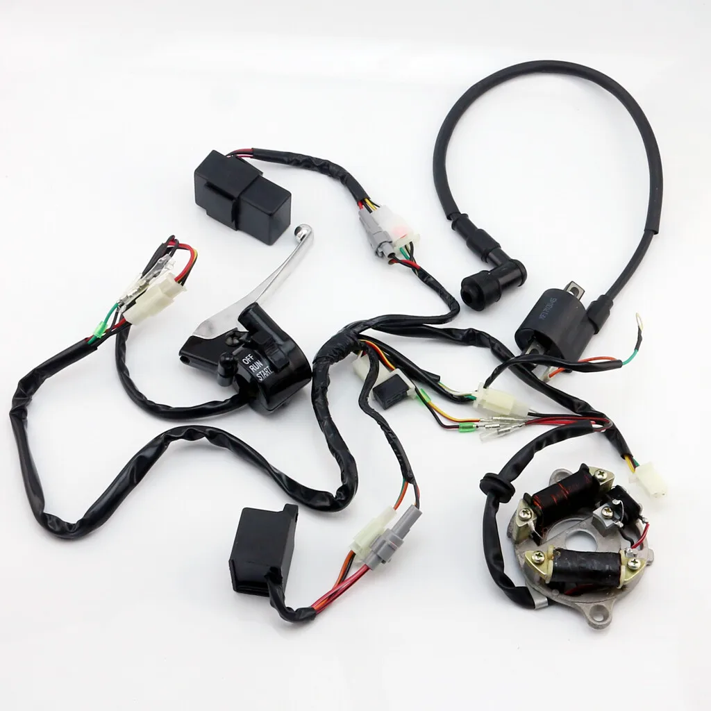 PW50 CDI Unit Magneto Stator WIRING HARNESS Loom Ignition Switch Assembly