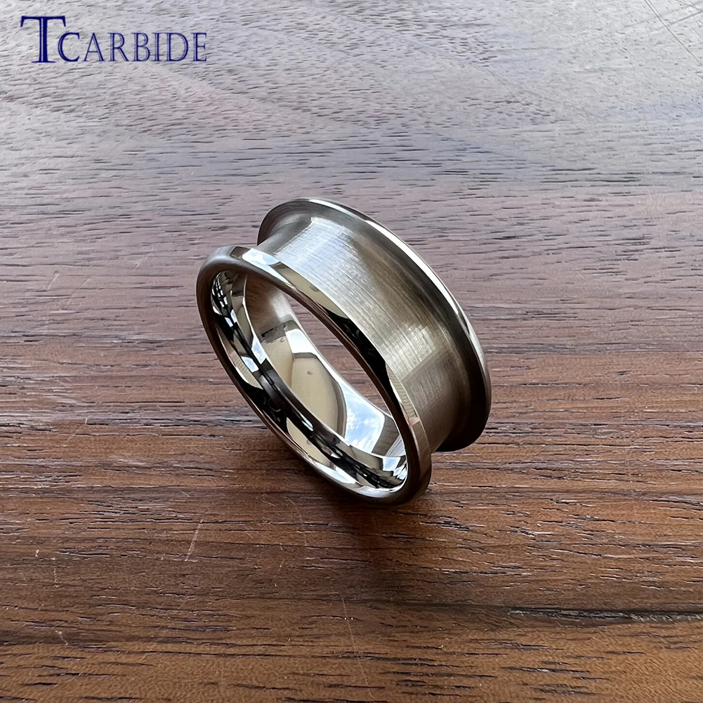 Wholesale Dropshipping 6mm 8mm Tungsten Channel Ring Blanks For Inlay Work 4.0mm/6.0mm Groove Domed Polished Finish Comfort Fit