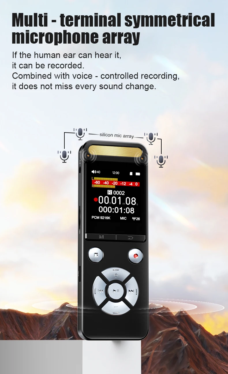 Professioneller Diktiergerät Famue L17 – 9126 KBPS PCM Hi-Res Audio, 32 GB, für Interview, Besprechung, Vorlesung, Beweis, Sammlung – Detail 5