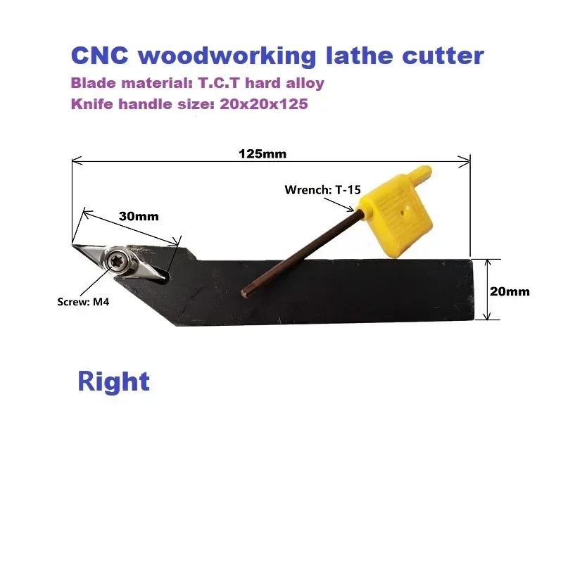 

Woodworking CNC Lathe Alloy Turning Tool 30 Long Blade 20*20 Tool Bar (R)，Woodworking Machinery Parts