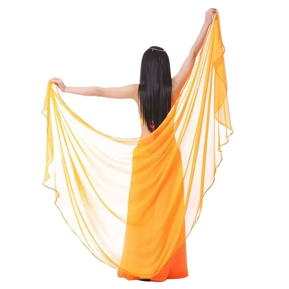 Moda luz véus de dança do ventre chiffon longo latino dança do ventre xales feminino cachecol seda desempenho xale mostrar trajes