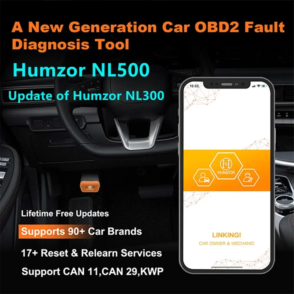 Humzor NL500 diagnostic tools OBD2 Scanner Tool Immo Resetting Odo-meter Manager Key Programming Update of Humzor NL300