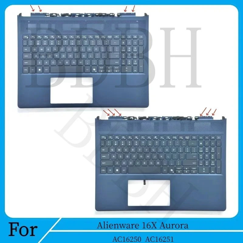 New Laptop Cover For Alienware 16X Aurora AC16250 AC16251 Palmrest Upper Case Keyboard Bezel Cover Blue 0F0TF1 0VKM12 09PJHV