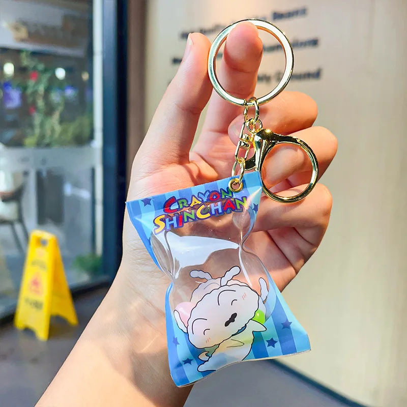 Crayon Shin-Chan Inflatable Candy Backpack Pendant Colorful Beans Creative Snack Bag Keychain Holiday Gifts for Boys and Girls