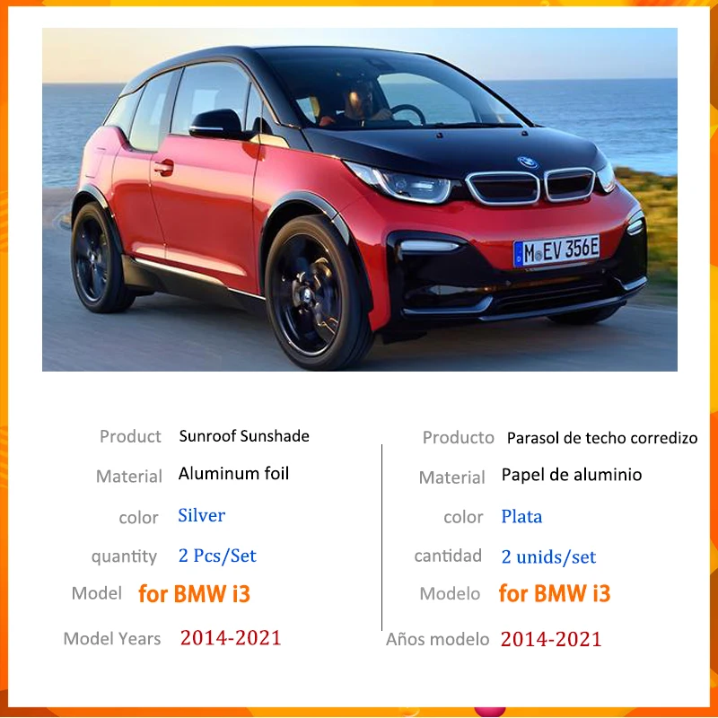 For Bmw I3 Electric 2013~2022 2021 2020 2019 2018 2017 2016 2015 2014 Accessorie Sunroof Sunshade Roof Sunscreen Heat Insulation