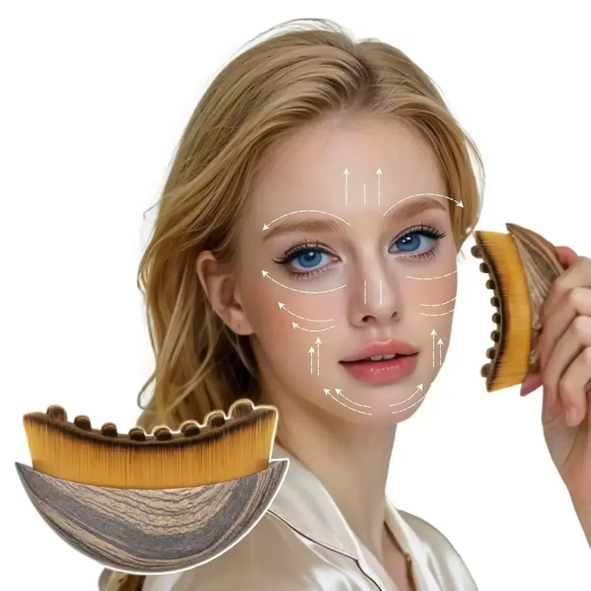 2026 New Contour Face Brush Eye And Neck Care Massage Tool #303 makeup brushes zestaw pędzli