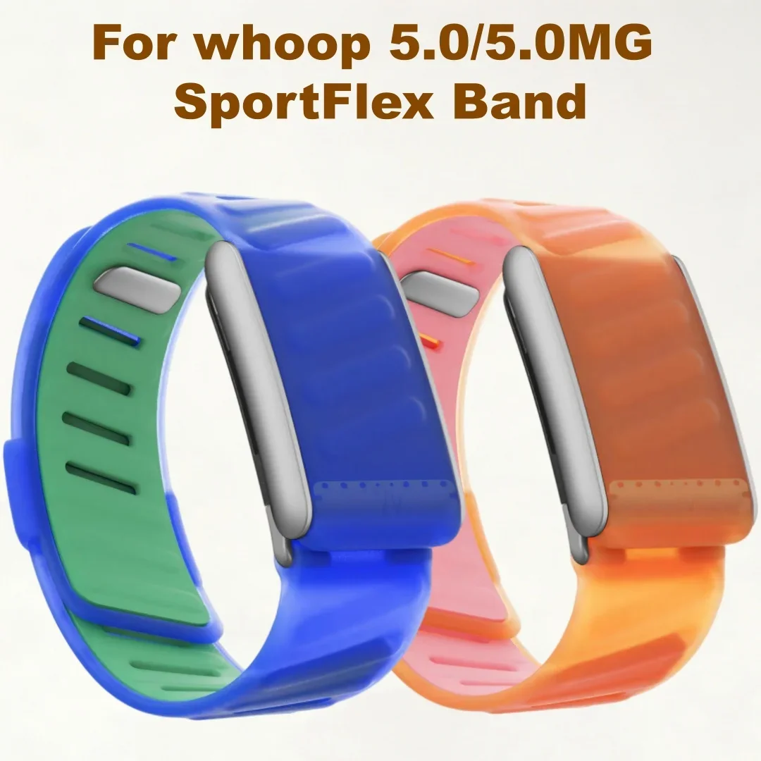 Soft Silicone SportFlex Replacement Wristband For Whoop 5.0 MG Two‑Tone Strap Waterproof Sweatproof Comfortable Sport Band