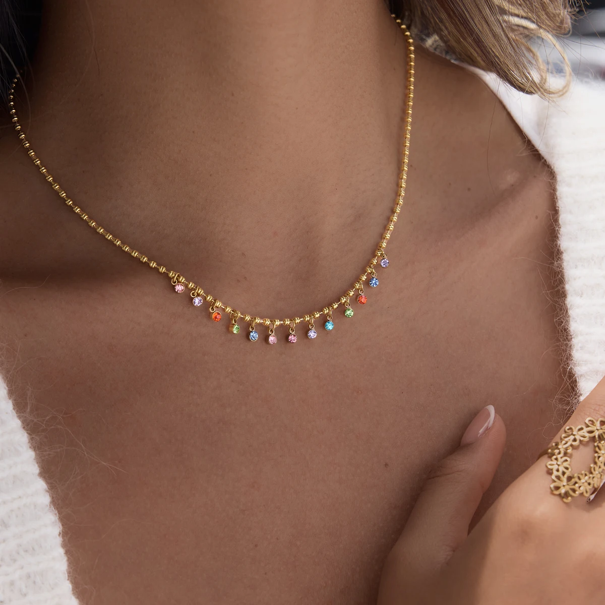 Collier Pendentif en Zircon Co - Steel Chain avis et prix