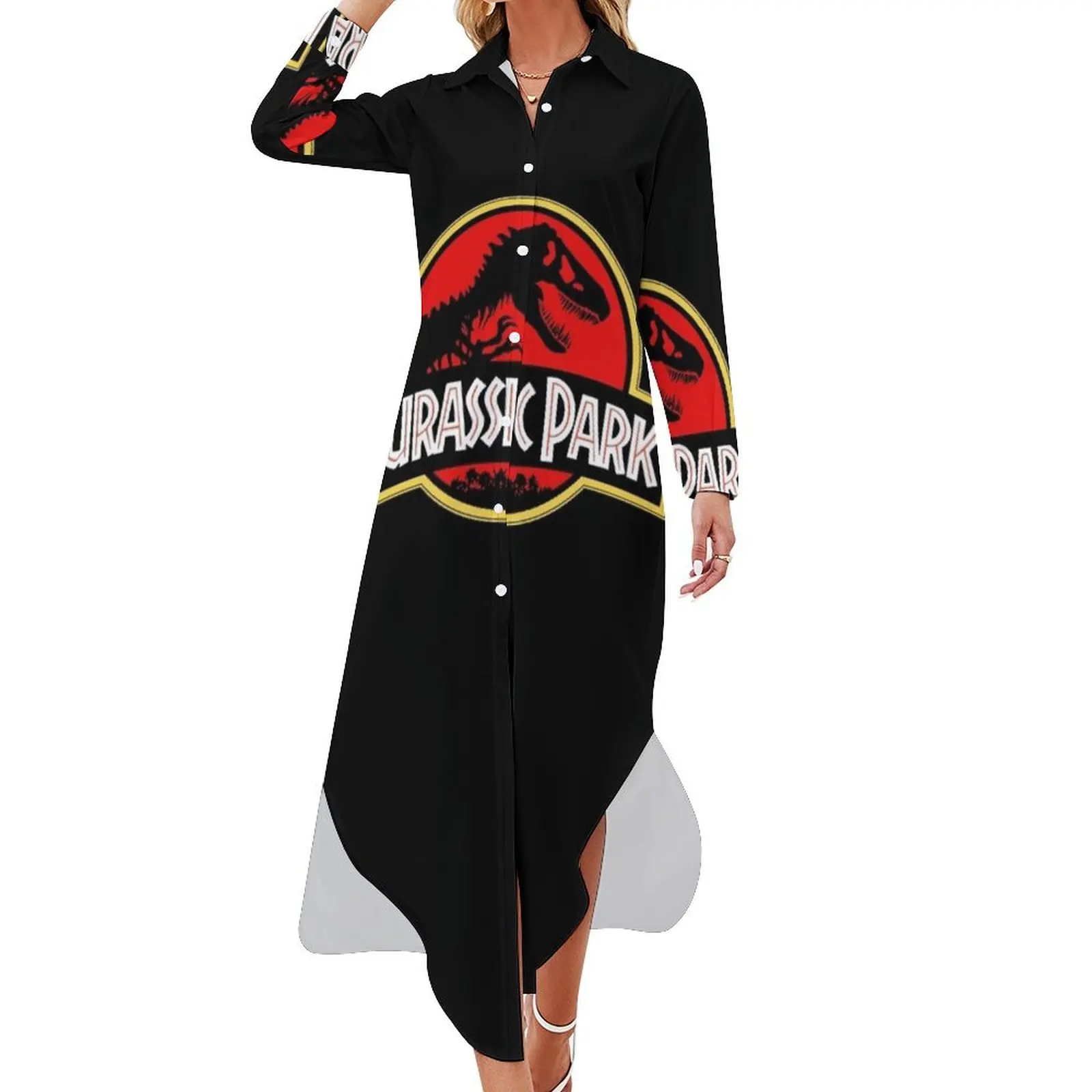 

Jurrasic Park logo vintage Long Sleeved Shirt Dress sexy dress for women long dresses for women Women's dresses