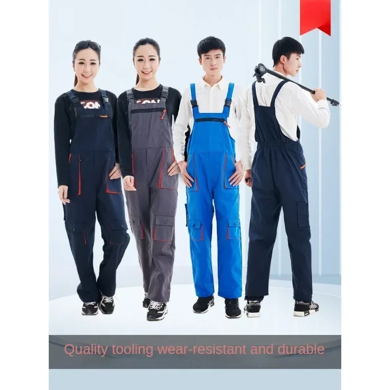 

Men's Adjustable Suspenders Elastic Belt Jumpsuit Overalls Big Pocket Tooling Factory Workshop Labor Protection Clothing Pants