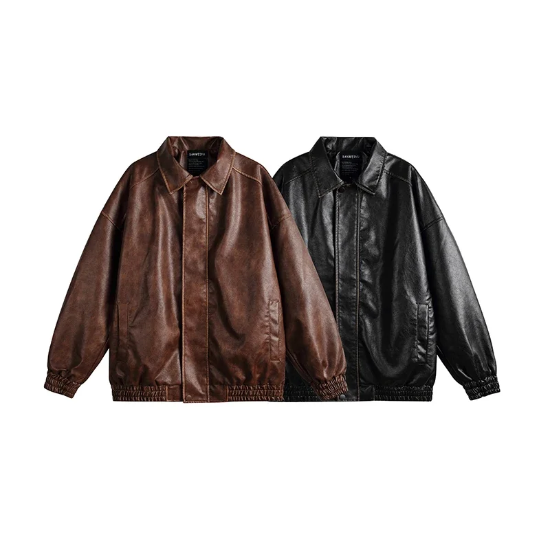 Mr.nut Retro Male Motorcycle Jacket Autumn Winter Make Old Leather Clothes Men's Waterproof Windbreaker Bomber Jackets Clothing