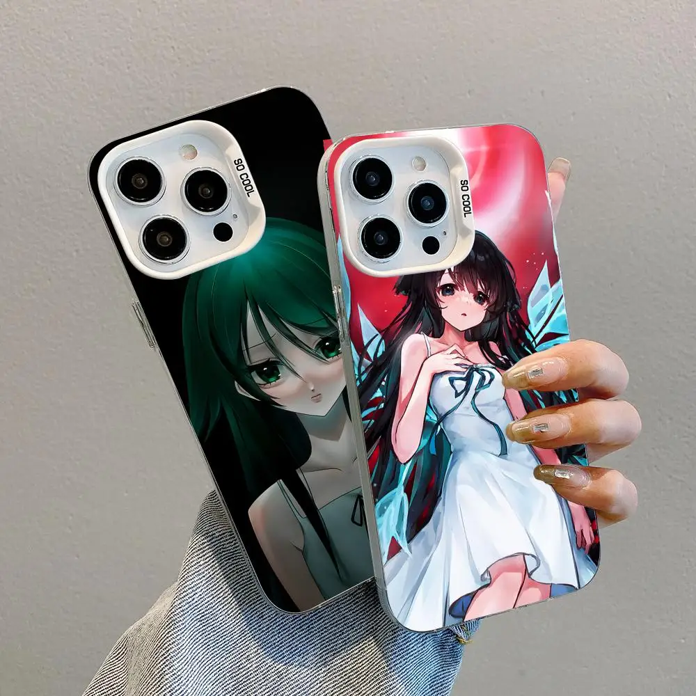 Saya no Uta حافظة هاتف محمول لهاتف آيفون 17 16 15 14 13 12 11 X XR XS 8 7 Air Pro Max Plus غطاء أبيض شفاف ملون