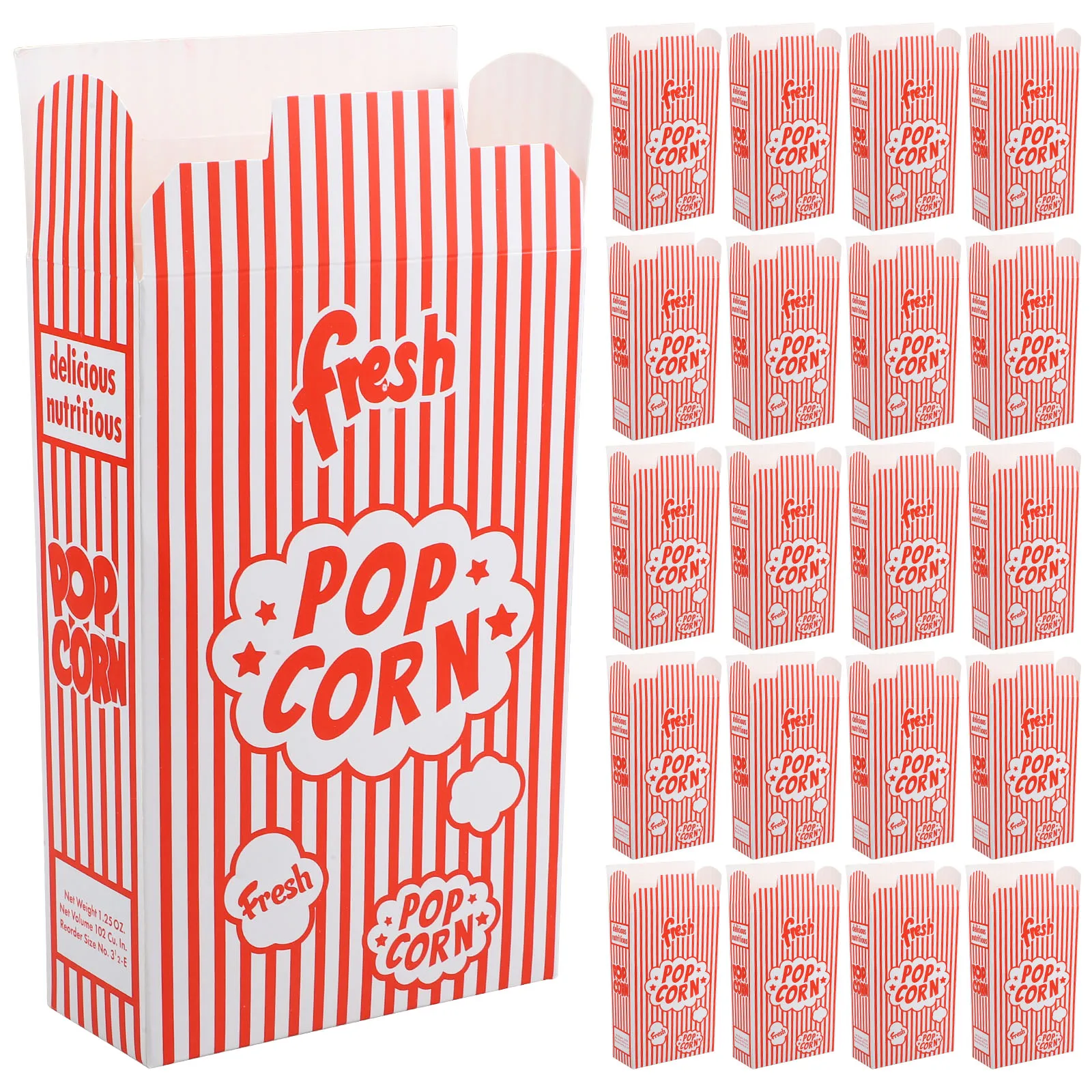 

50Pcs Popcorn Box Decorative Printed Snack Holders Party Movie Festival Candy Snack Containers Oilproof Paper Boxes