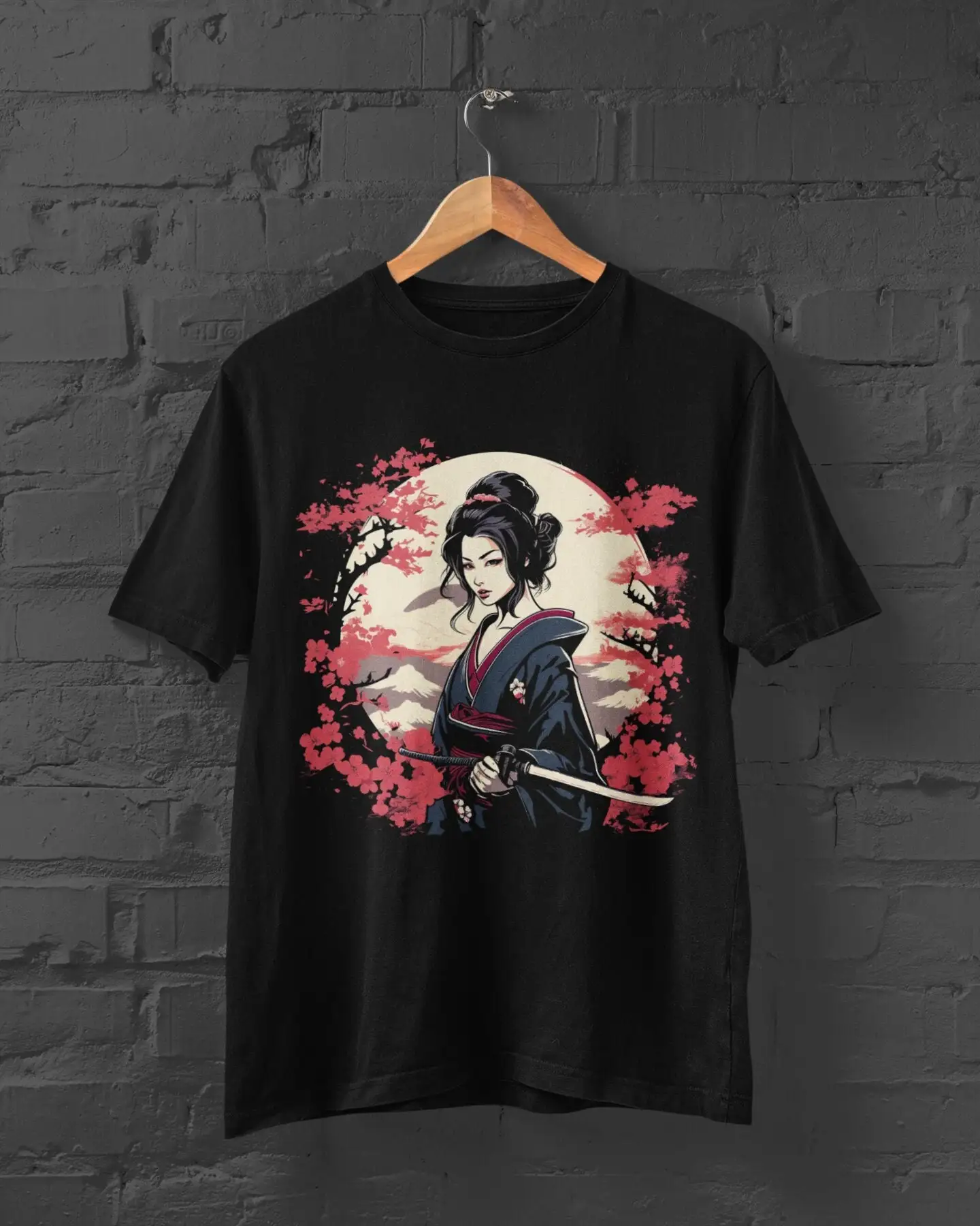 Moonlight Geisha T Shirt Japan Sakura Anime Japanese Women Harajuku Y2K Top