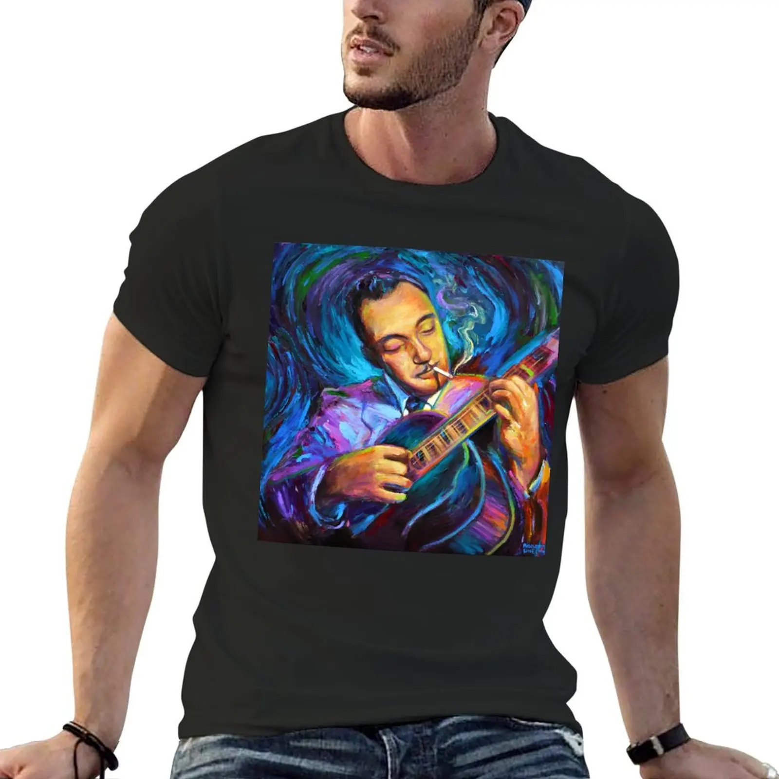 Django Reinhardt Gypsy Jazz Guitarist by Robert Phelps T-Shirt funnys big and tall t shirts for men