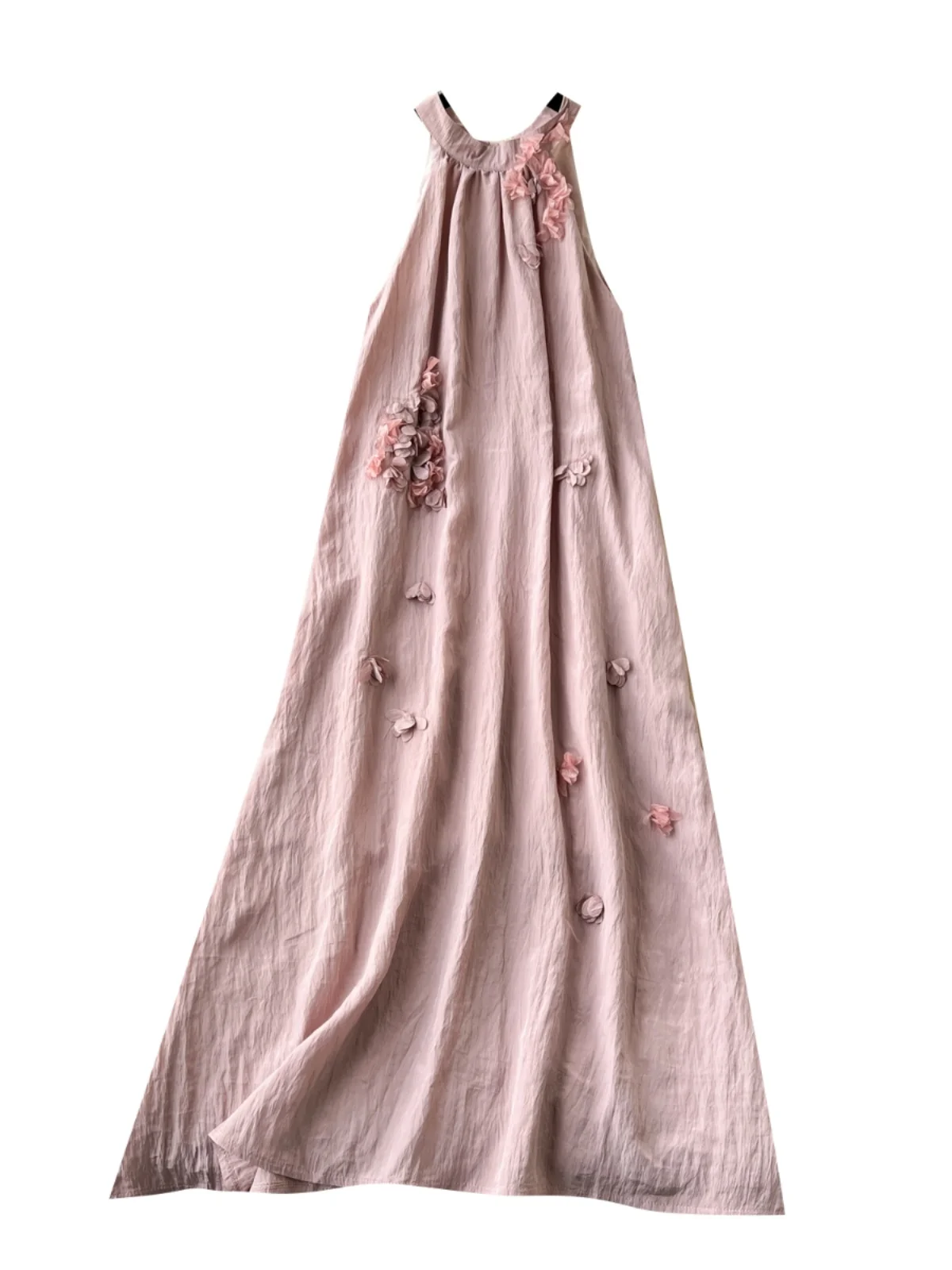 Beach Vaion Feel A-Line Midi Dr Women Svel Ne แขวนเอวสูงกระชับสัดส่วนลายดอกไม้ลำลองเดินทาง Sle