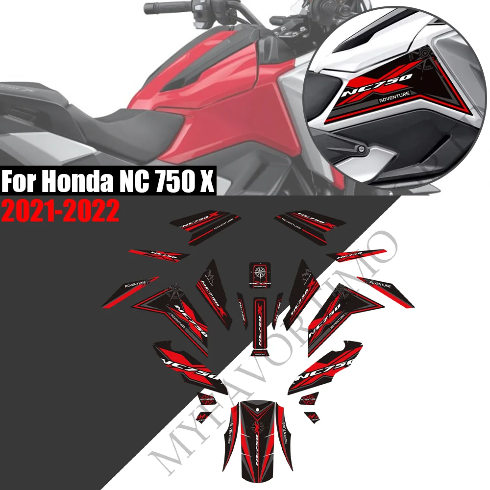 

For NC750X 2021 2022 Motorcycle Tank Pad TankPad Cap Grips Gas Fuel Kit Knee Sticker Moto PVC Decals NC750 X