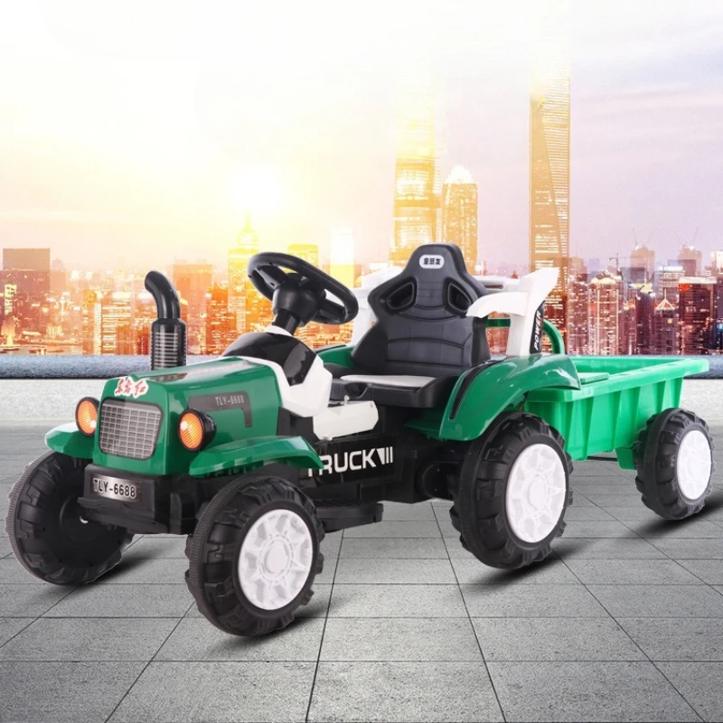 Realistisches elektrisches Traktorspielzeug – langlebiges Outdoor-Fahrzeug für Kinder im Alter von 3 bis 8 Jahren mit Anti-Überschlag-Design, Ladefunktion, Elektroauto