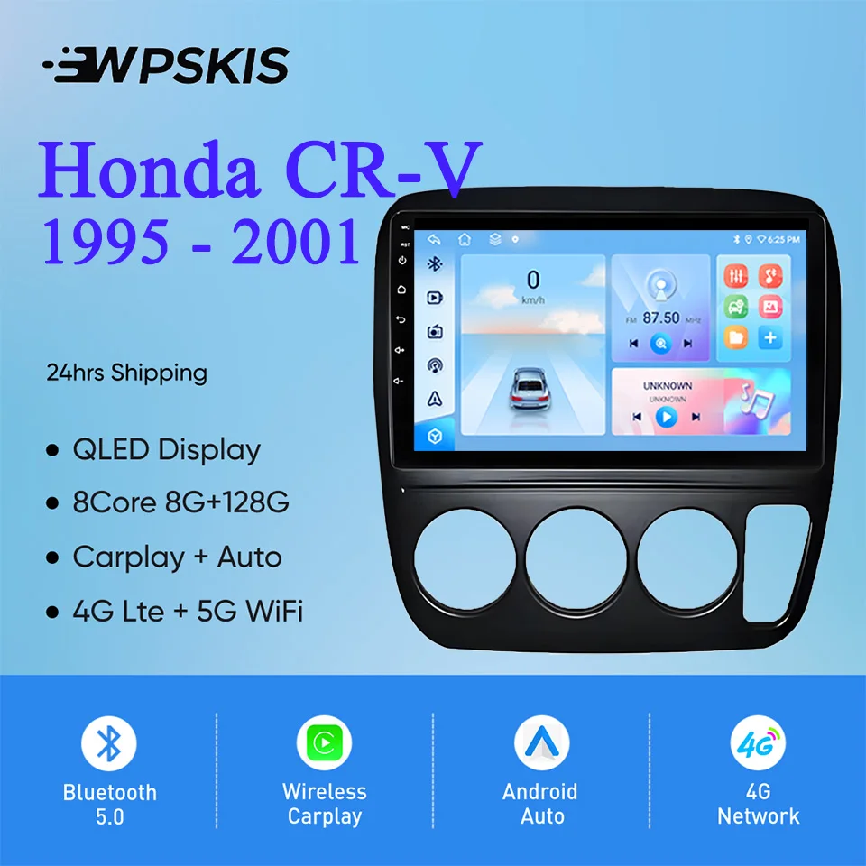 Android 14.0 8G Ram Car Radio Audio Stereo For Honda CRV CR-V 1995 - 2001 Auto GPS Navigation Monitor 4G lte WIFI Carplay RDS
