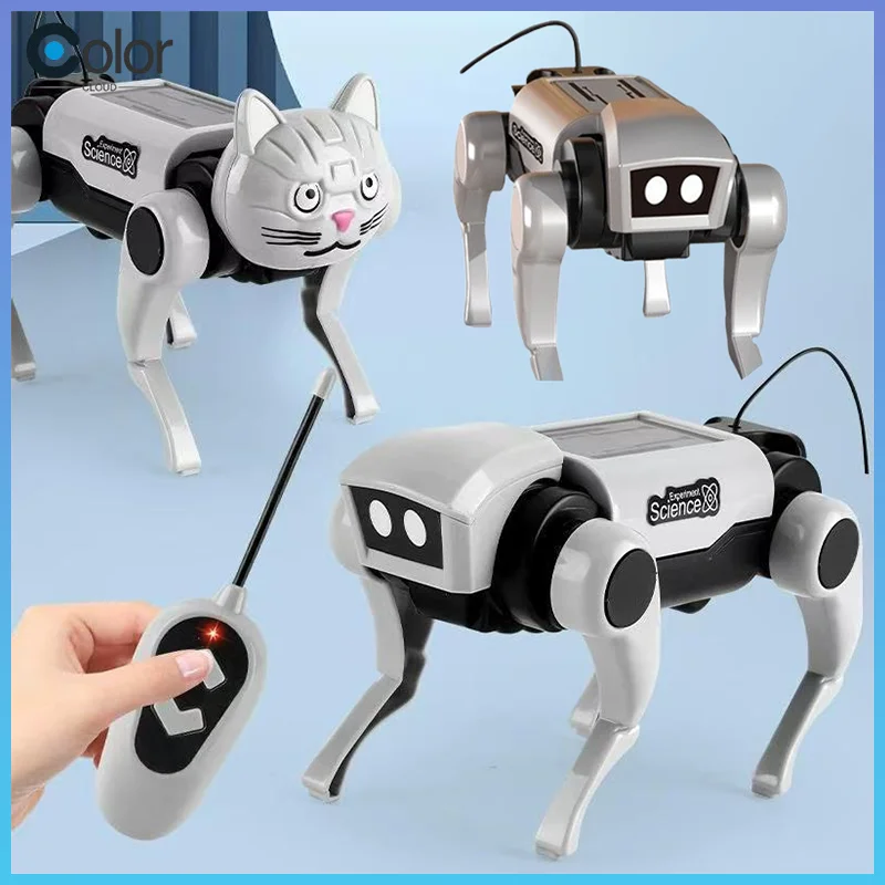 Rc Robot Children'S Remote Control Mechanical Dog Toy Science Teaching Diy Assembling Model Electric Set Toys For Boys Kids Gift
