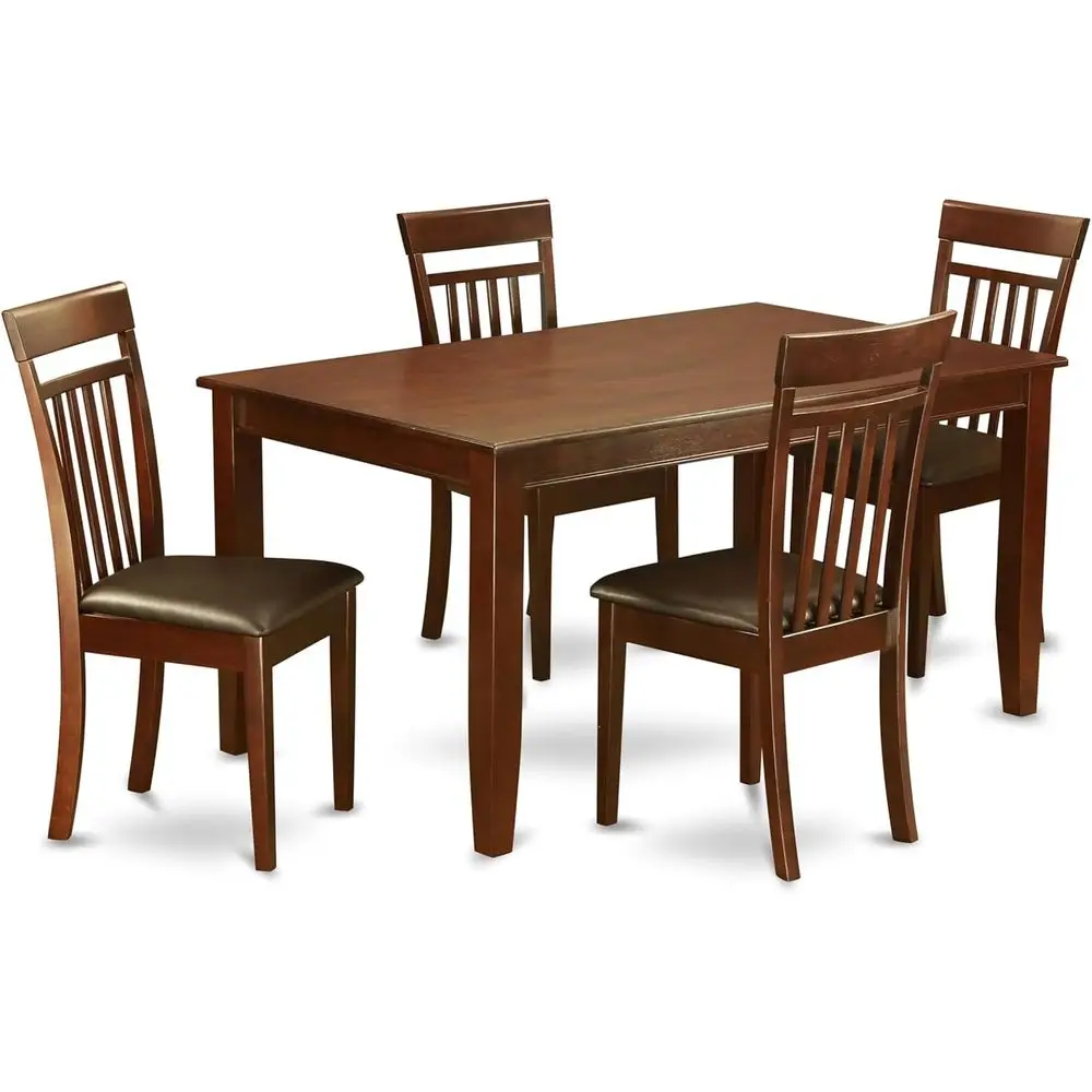 

Обеденный стол DUCA5-MAH-LC из 5 предметов включает в себя обеденный стол и 4 дополнительных стула с кожаной обивкой, 36x60 дюймов.