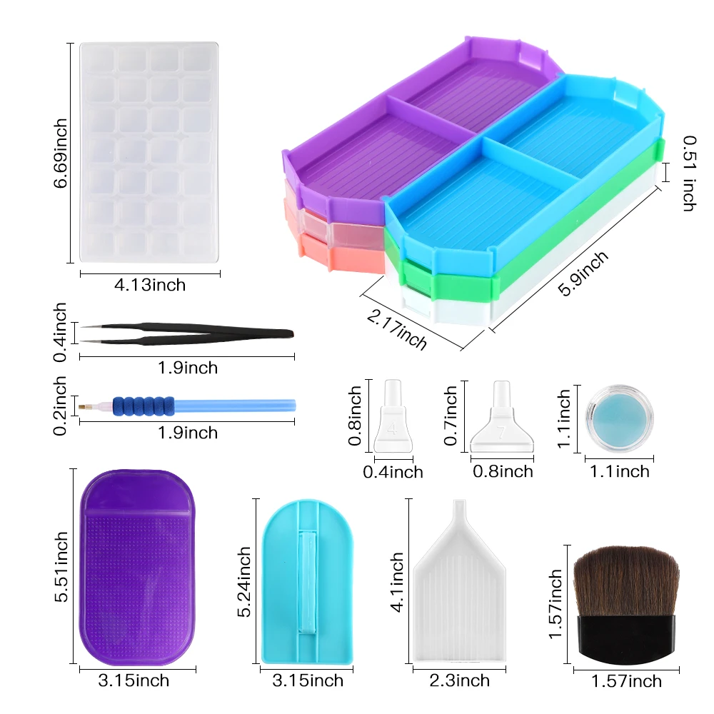 Diamond Painting Trays - 6 Pieces 12 Slots Diamond Painting Art Tools Tray Organizer Beads Rhinestone Tray for DIY Art Craft