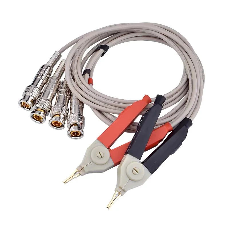 1 Set Lead/Clip Cable/Clamp 60-70cm Kelvin Clips LCR Meter Leads Function 4 BNC Wires Ports Function For Component Testing Clip