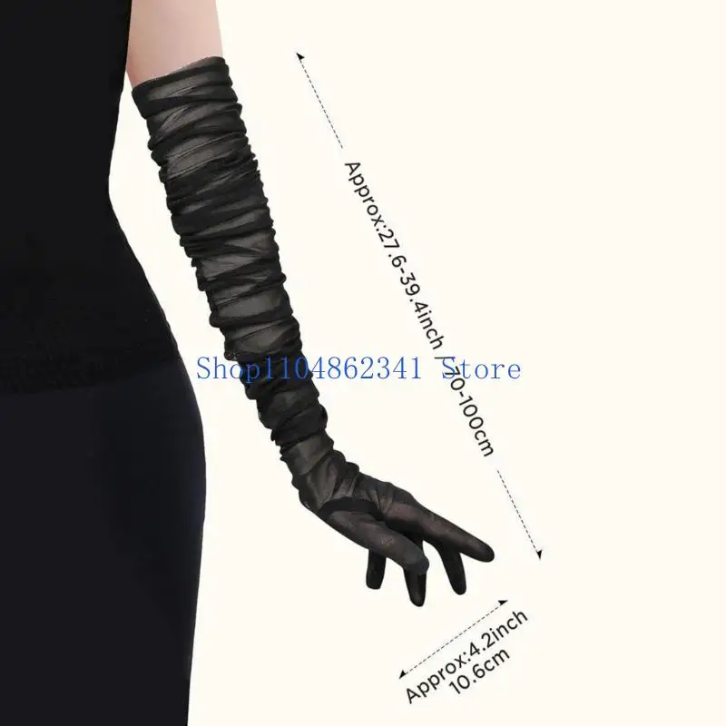 5ASD طية مقاومة قفازات طويلة الشبكات طويلة الأزياء الرجع