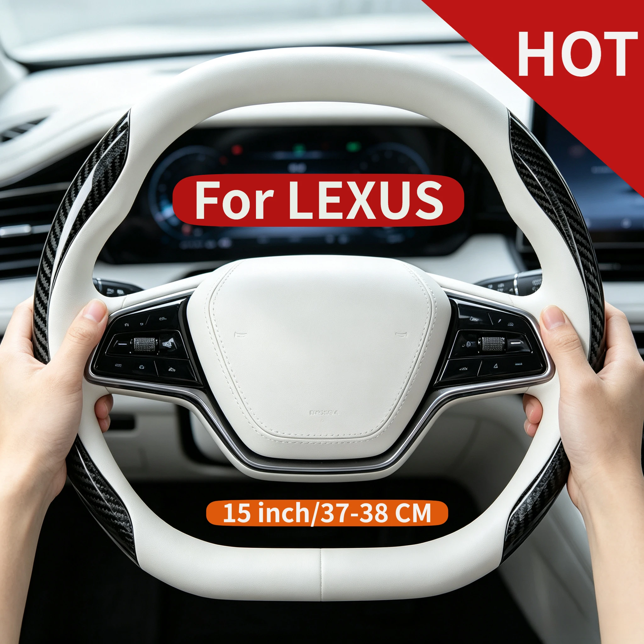 37-38cm modified double D-shaped steering wheel suitable for Lexus RX LX GX ES LS TX RZ IS steering wheel cover accessories