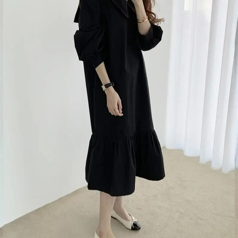 l38e-women-color-dress-sweet-sailor-collar-dress-exquisite-lantern-sleeve-dress-loose-dress-for-travel-daily