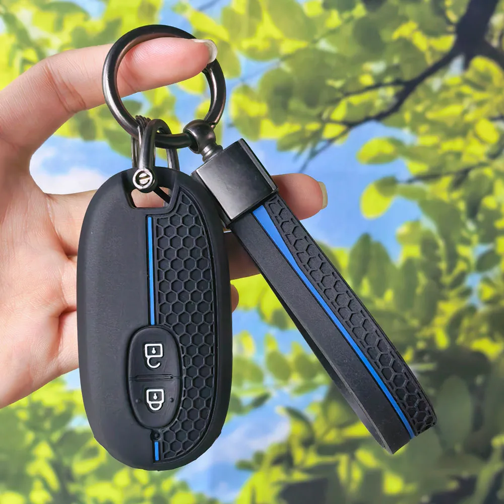 Stylish Honeycomb Key Fob Protector With Keychain For Suzuki Palette Solio MR Wagon Hustler Alto Lapin Every Spacia