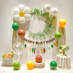 ins First Birthday Party Balloon Kit Baby Shower Forest Theme Background Decoration Non Woven Banner Set
