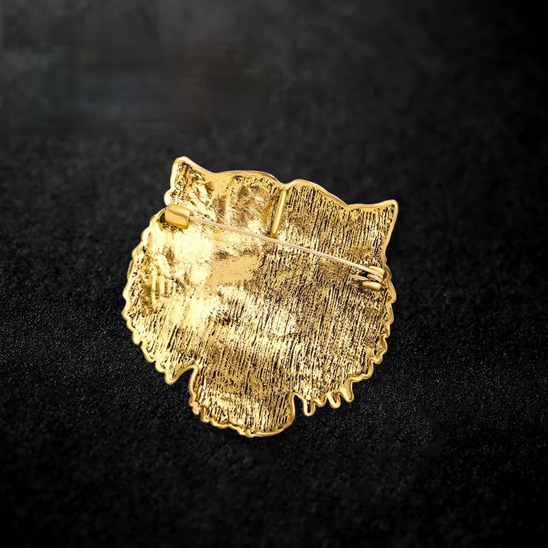 Retro Tiger Face Head Brooch Pin Metal Animal Brooches Men's Suit Shirt Badge Lapel Pins for Women Fashion Jewelry Accessories view 5