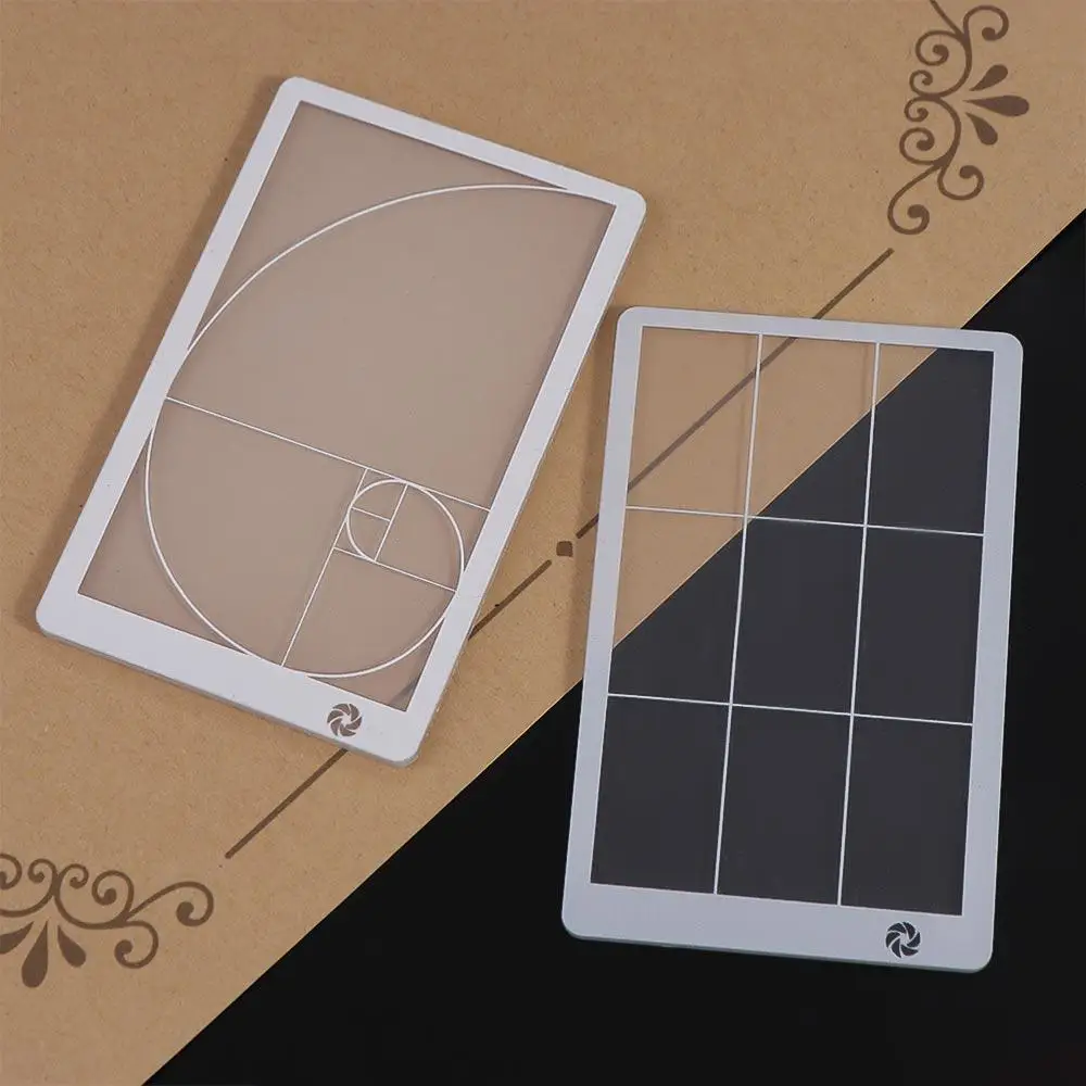 Kids Adults Transparent Viewfinder Ruler Composition Drawing Golden Ratio Ruler Clear Acrylic Fibonacci Viewer Painting