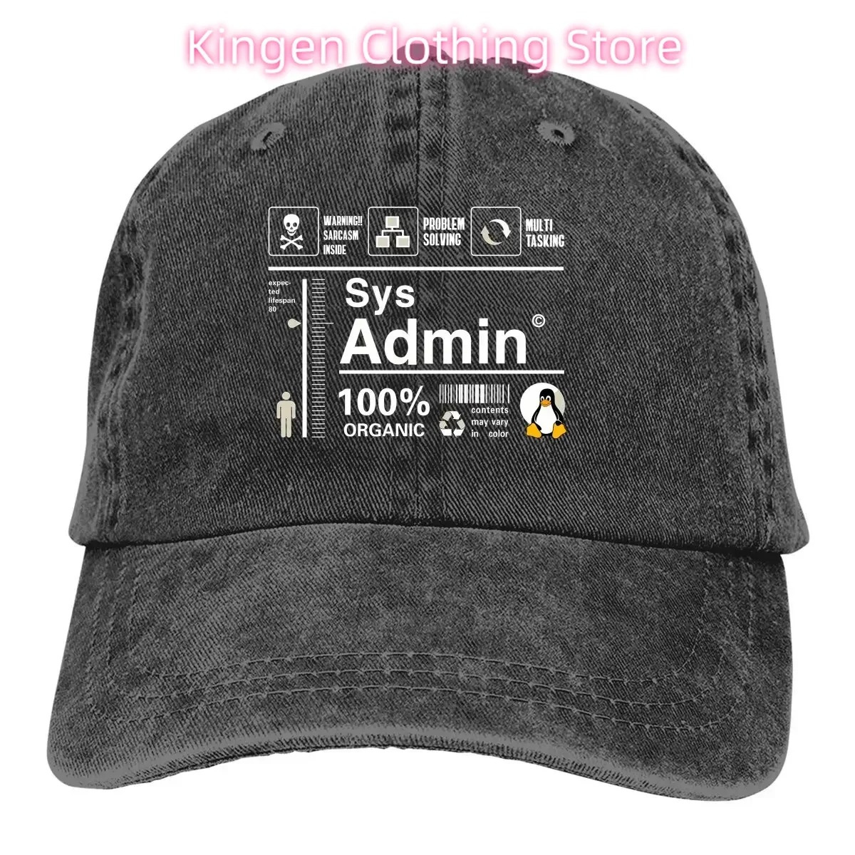 لينكس كيت Infographic Sys Admin البطريق قبعة بيسبول الرجال القبعات النساء قناع حماية Snapback الكمبيوتر وحدة المعالجة المركزية الأساسية قبعات #1