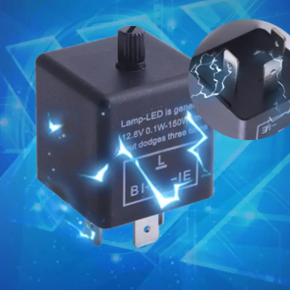 1Pc 12V 3 Pin LED Adjustable Flasher Relay Turn Signal Indicator Motorbike Fix Motorcycle Flasher Moto Accessories 0.1W-150W