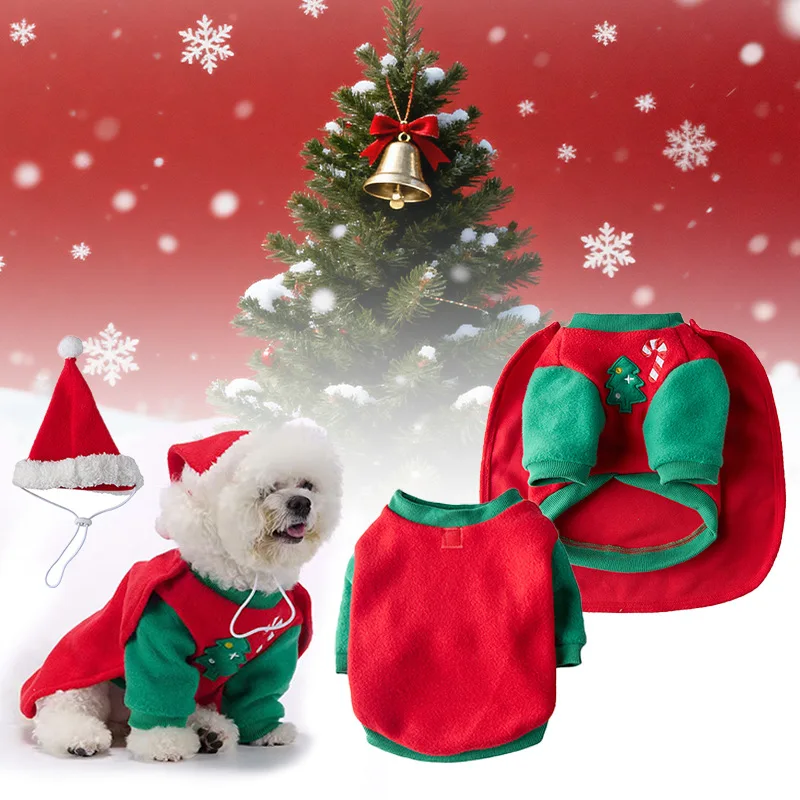 

New dog clothes autumn and winter Christmas warm and comfortable fashion holiday series dress up pet clothing