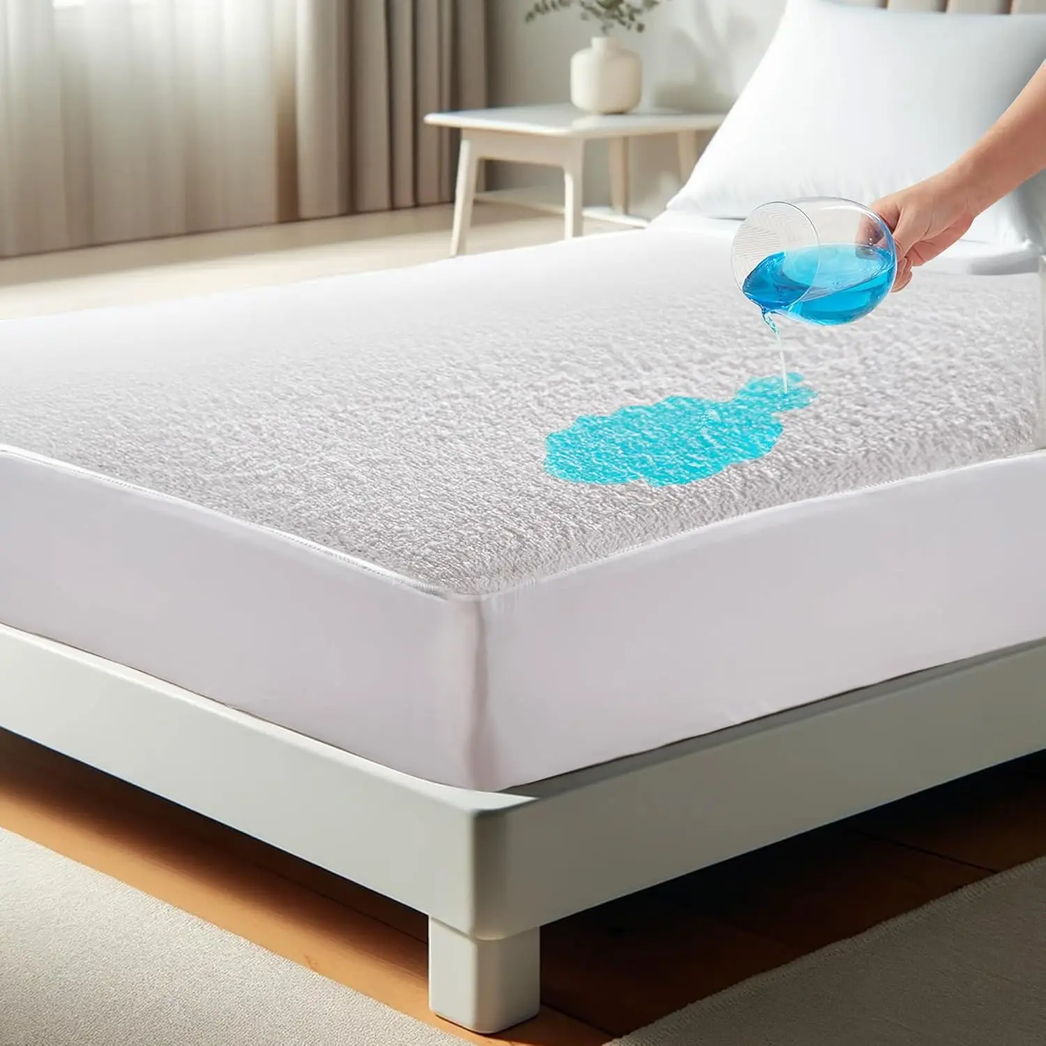 

Terry Cloth Mattr Pad Protector By - Plush Comfort And Waterproof Protection - King - 76X80X18 H