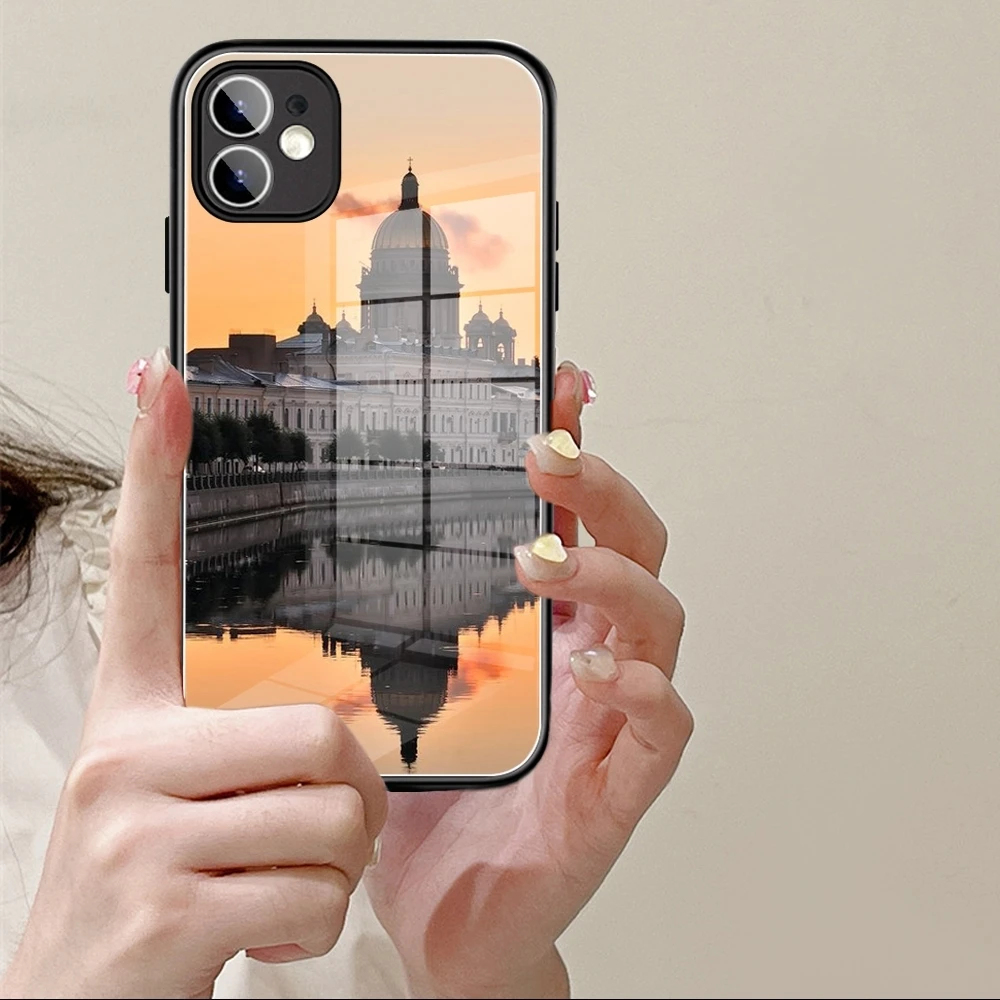 The Russian Federation Moscow Saint Petersburg Night  Phone Case Tempered Glass FOR IPhone15 14 13 11 12 13 Pro MAX MINI Covers