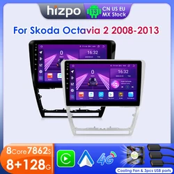 Hizpo Android 13 Car Radio For Skoda Octavia 2 A5 2008 - 2013 Multimedia Player Navigation GPS 2 Din Carplay Stereo Speaker RDS